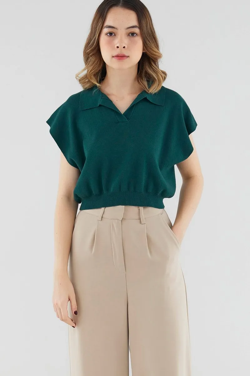 Emely Collared Knit Top