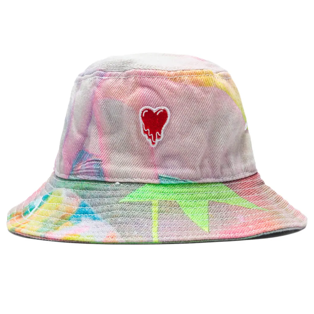 Emotionally Unavailable White Stardust Bucket Hat