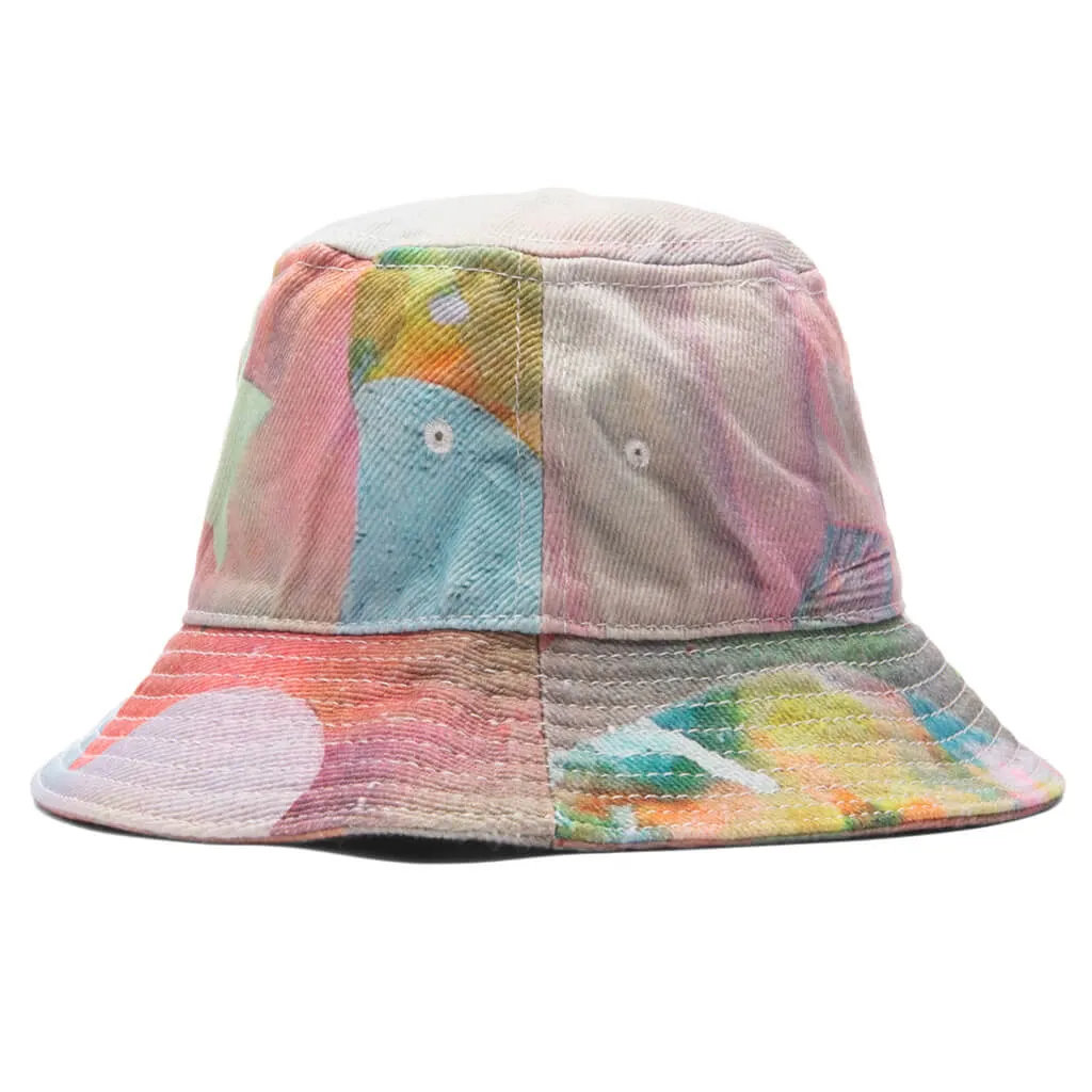 Emotionally Unavailable White Stardust Bucket Hat