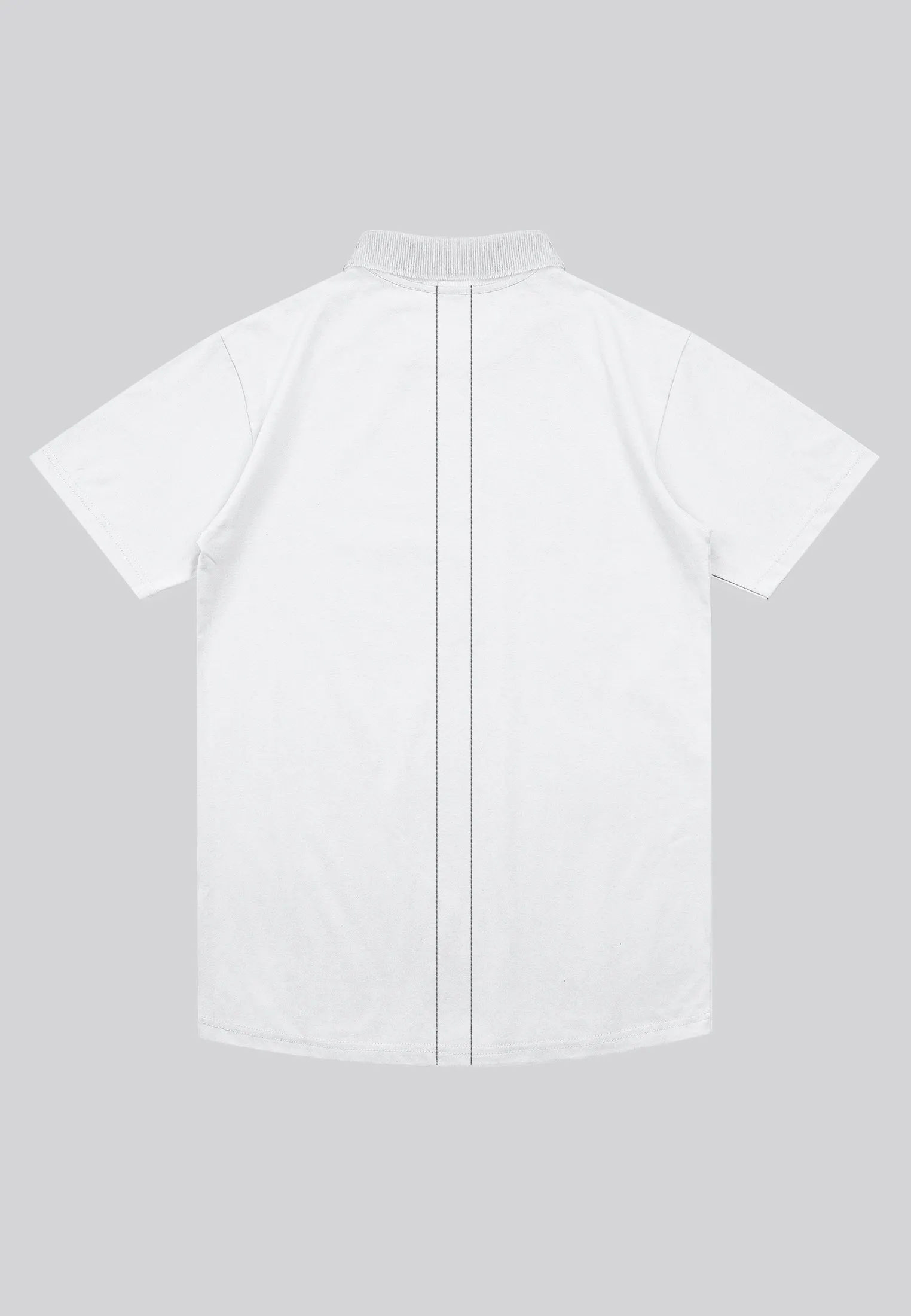 ESSENTIAL CURVED HEM WHITE POLO SHIRT