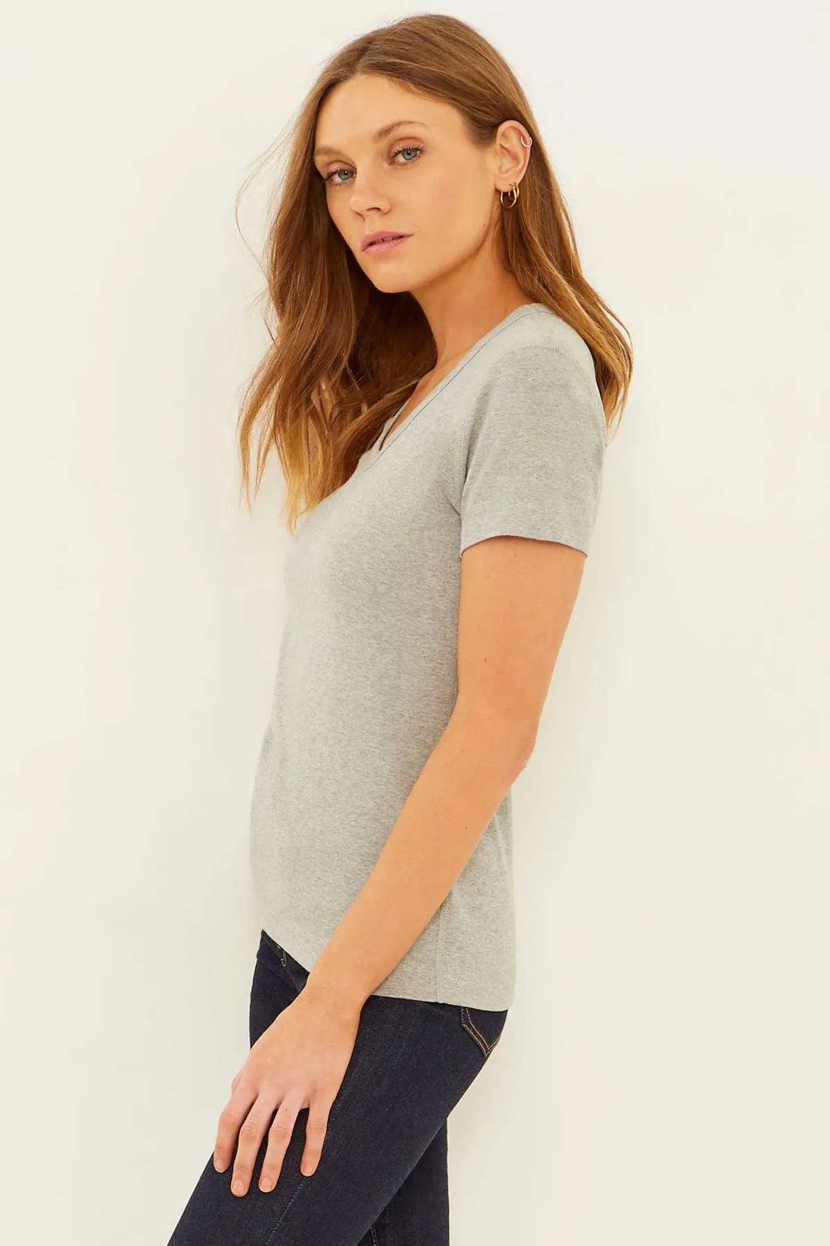 Essential Heritage Knit Scoop Neck Tee | Granite