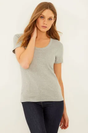 Essential Heritage Knit Scoop Neck Tee | Granite