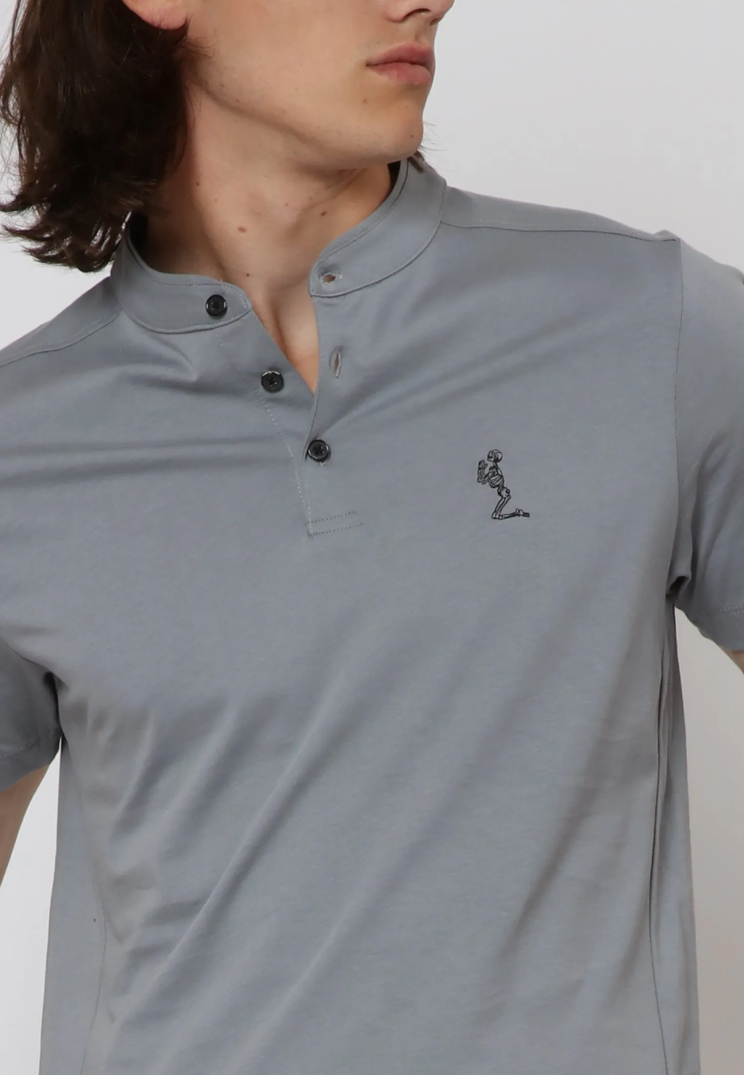 ESSENTIAL ORSON SLATE POLO SHIRT