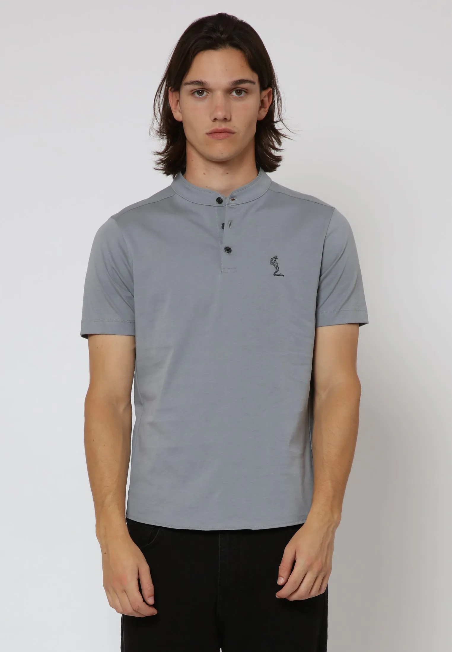 ESSENTIAL ORSON SLATE POLO SHIRT