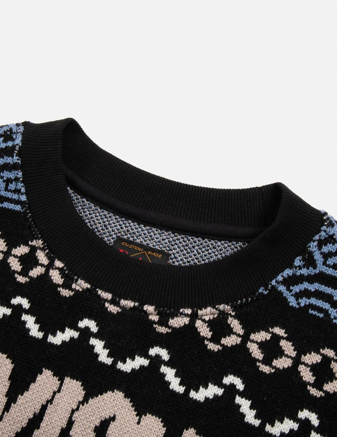 Fair Isle Pattern Knit-panelled Relax Fit Sweatshirt