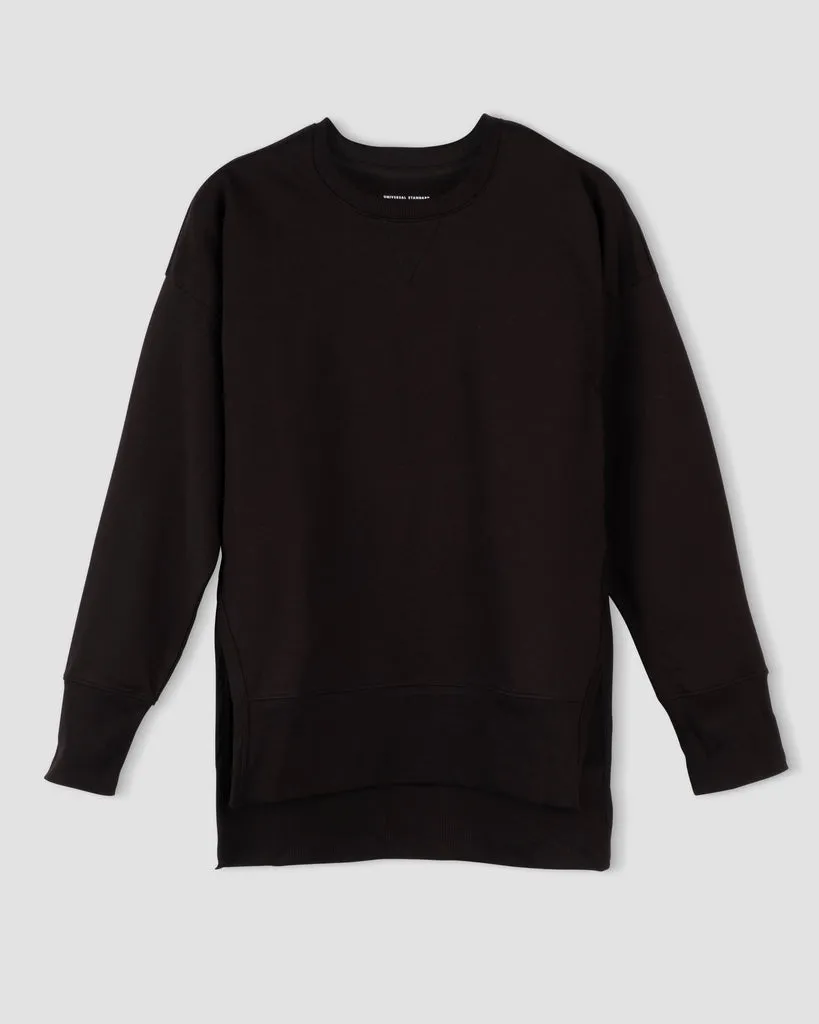 Fiona Side Slit Sweatshirt - Black