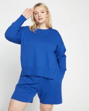 Fiona Side Slit Sweatshirt - Lapis