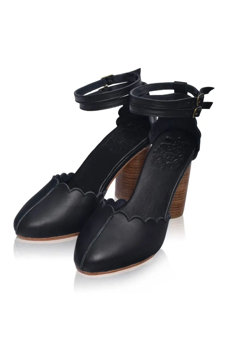 Black Flamingo Leather High Heels