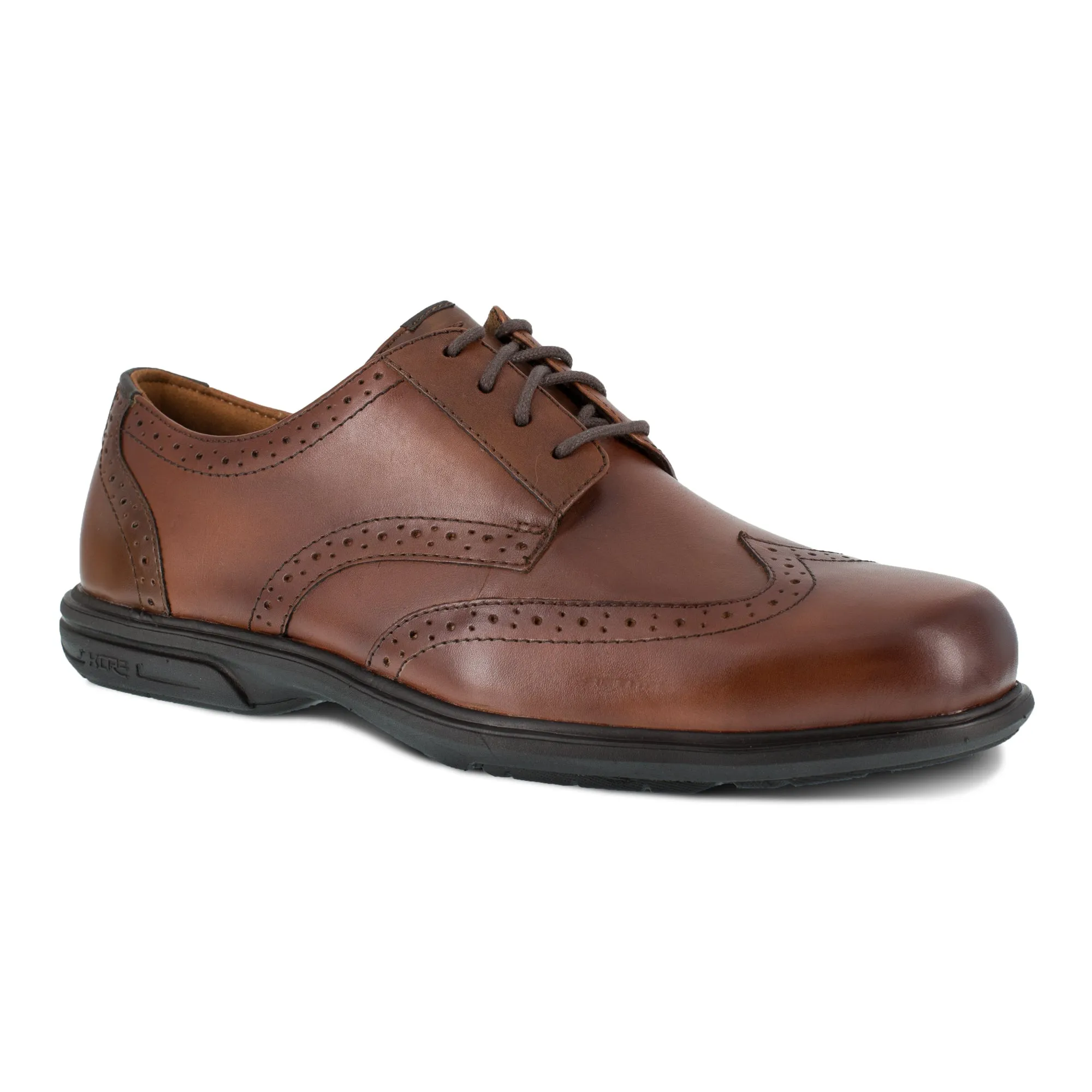 Florsheim Brown Leather Men's Oxfords Loedin ST Wingtip.