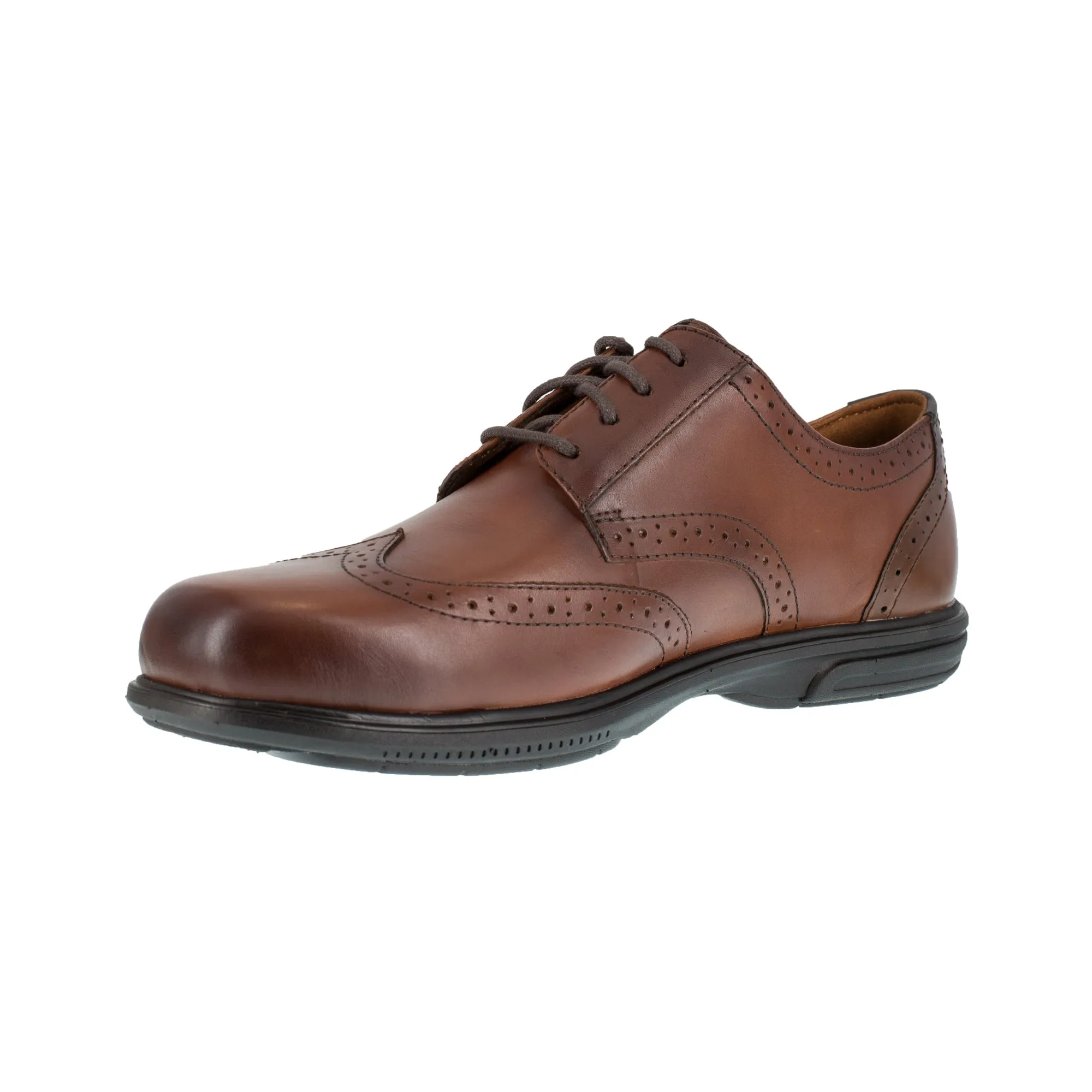 Florsheim Brown Leather Men's Oxfords Loedin ST Wingtip.