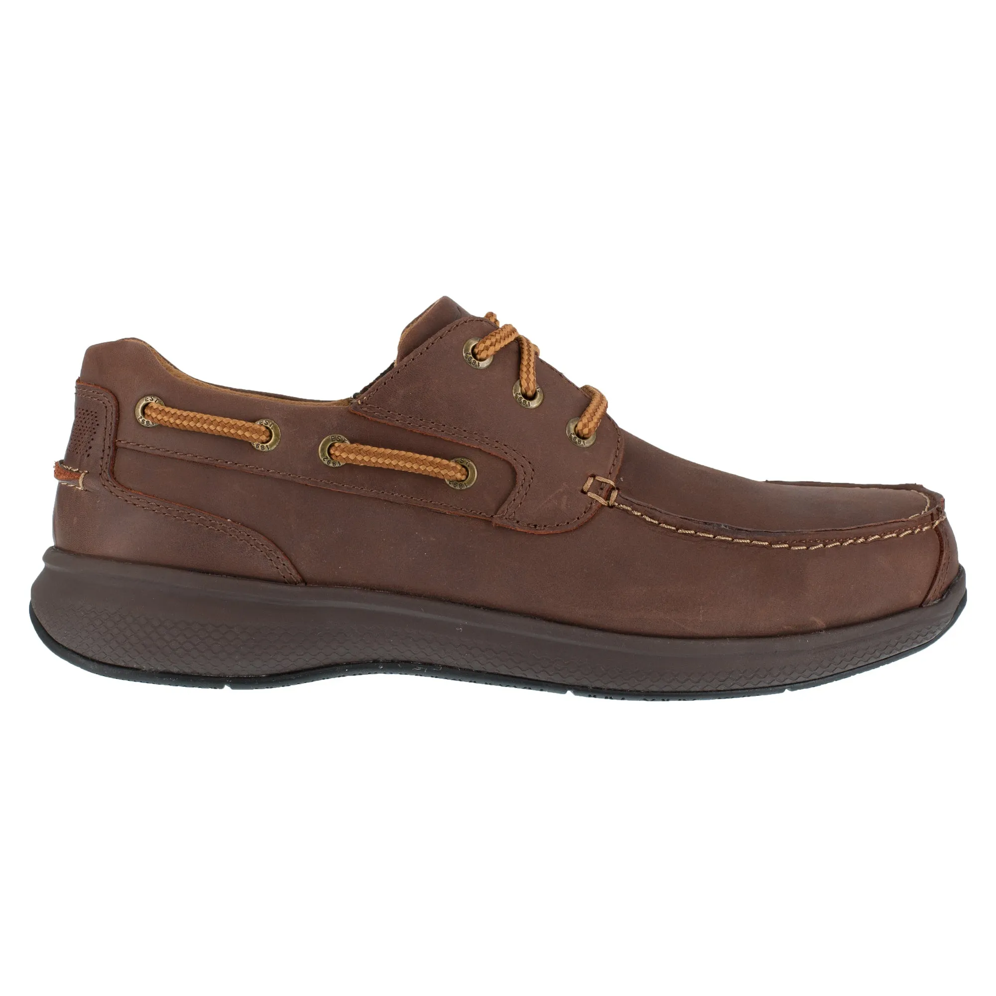 Florsheim Brown Leather Oxford Men's Boat Shoes - Bayside Collection