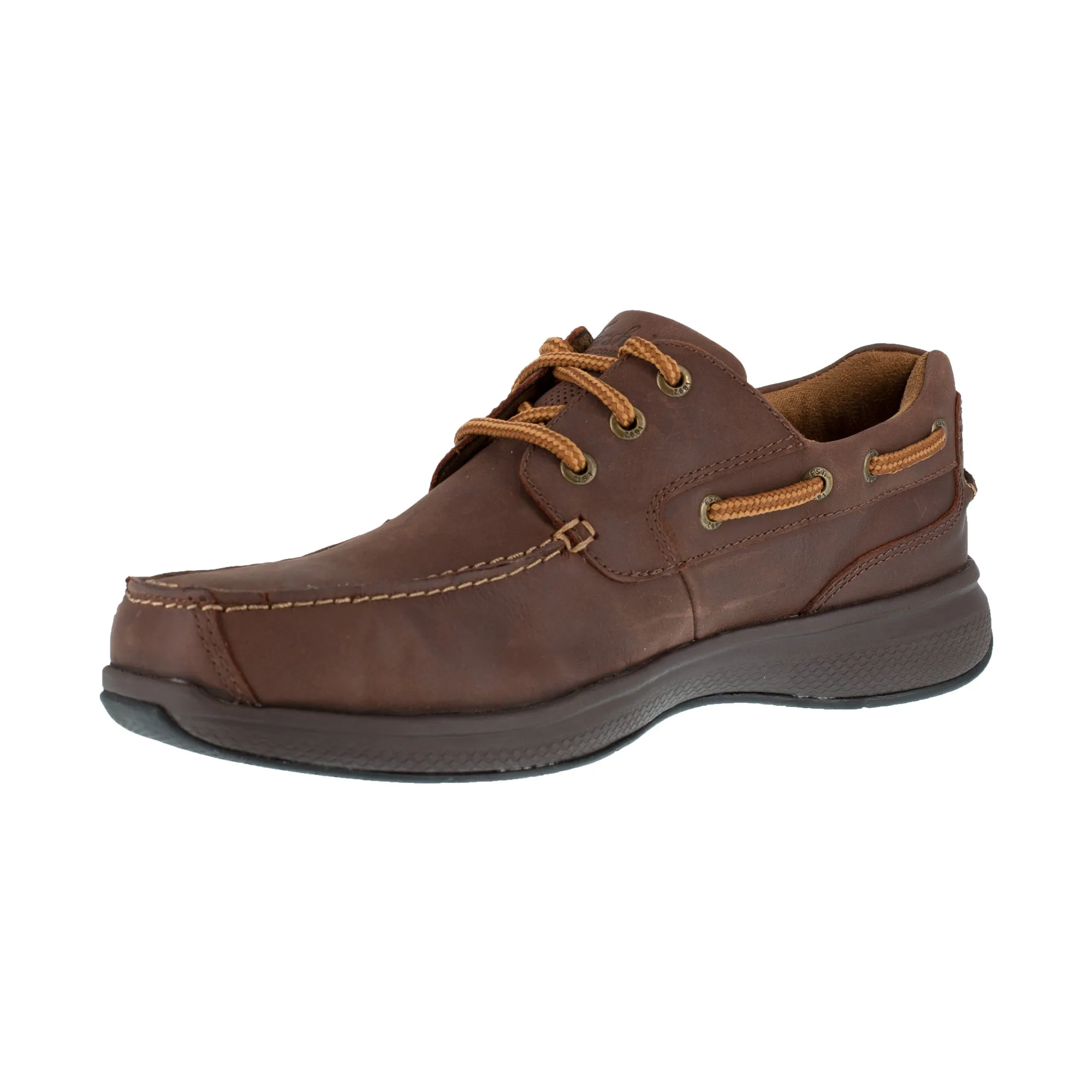 Florsheim Brown Leather Oxford Men's Boat Shoes - Bayside Collection