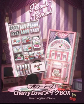 Luxury flower-themed cherry makeup set for party with love-themed box.