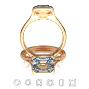 Fold Semi-Bezel Set Solitaire Engagement Ring - Setting only