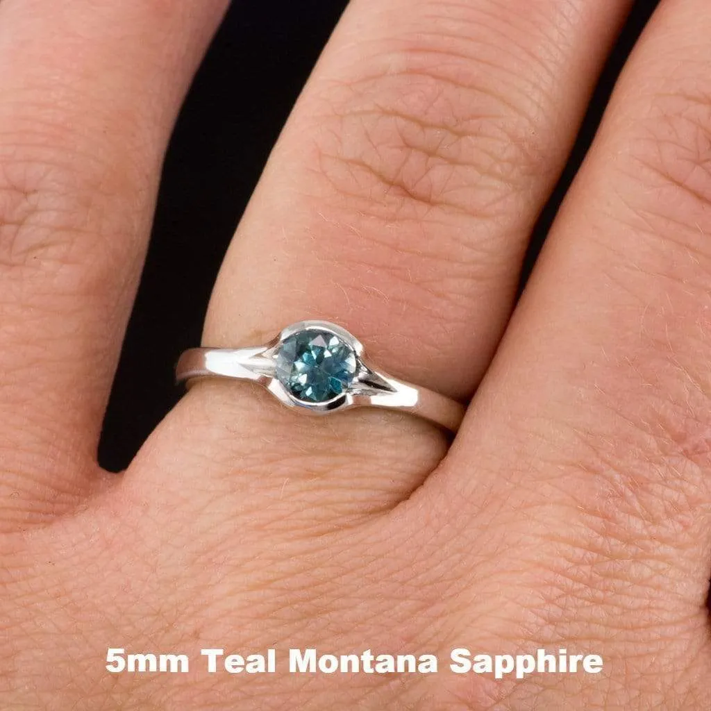 Fold Semi-Bezel Set Solitaire Engagement Ring - Setting only