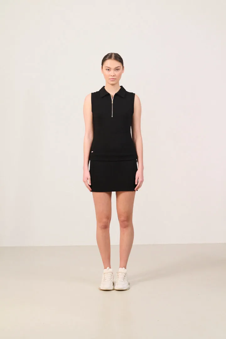 FOREST ESSENTIEL sleeveless polo - Black