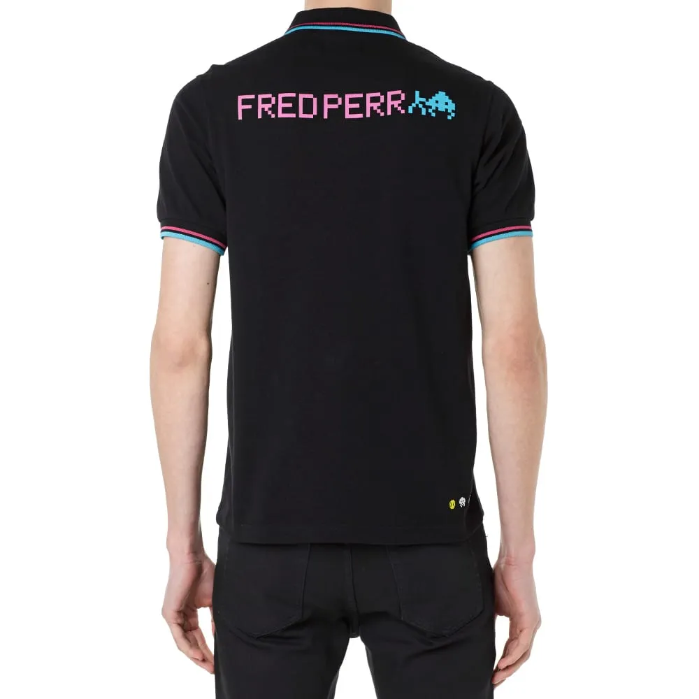 Fred Perry x Space Invaders Black Polo 01