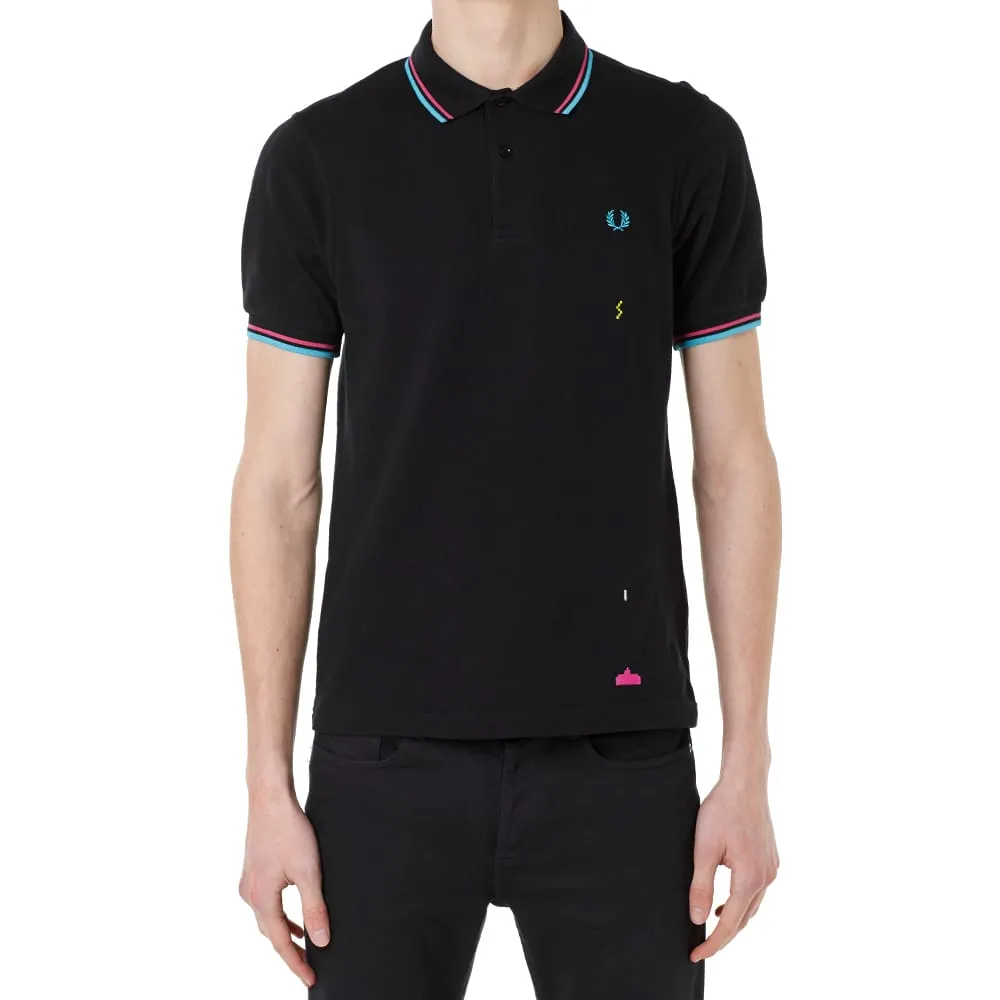 Fred Perry x Space Invaders Black Polo 01