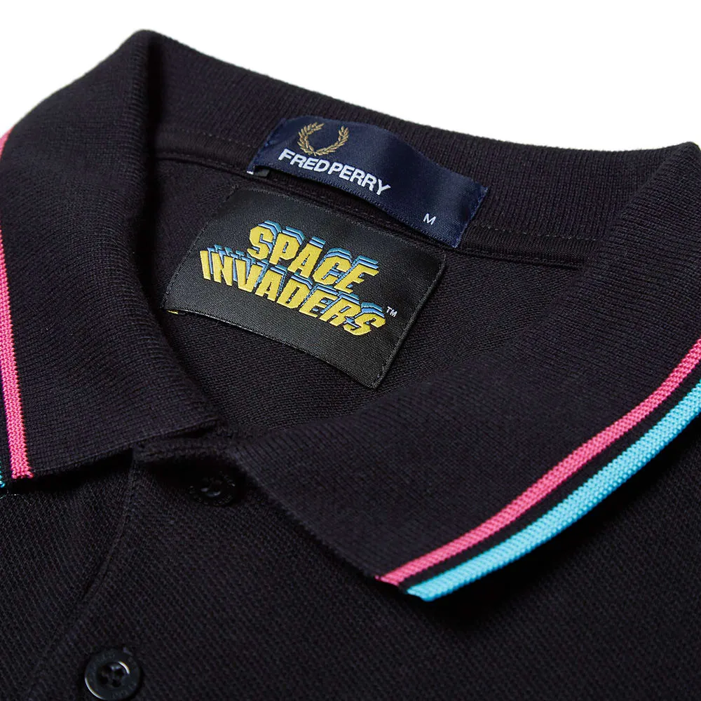 Fred Perry x Space Invaders Black Polo 01