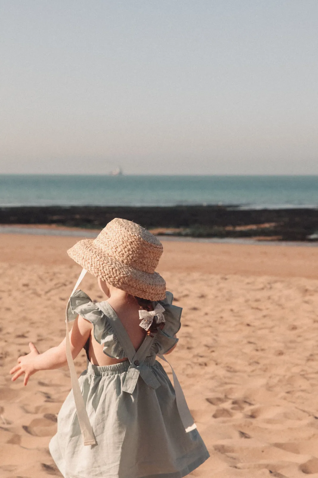 Frill Shoulder Dress in Dusky Sage