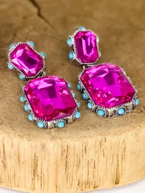 Fuchsia Boho Dangle Earrings