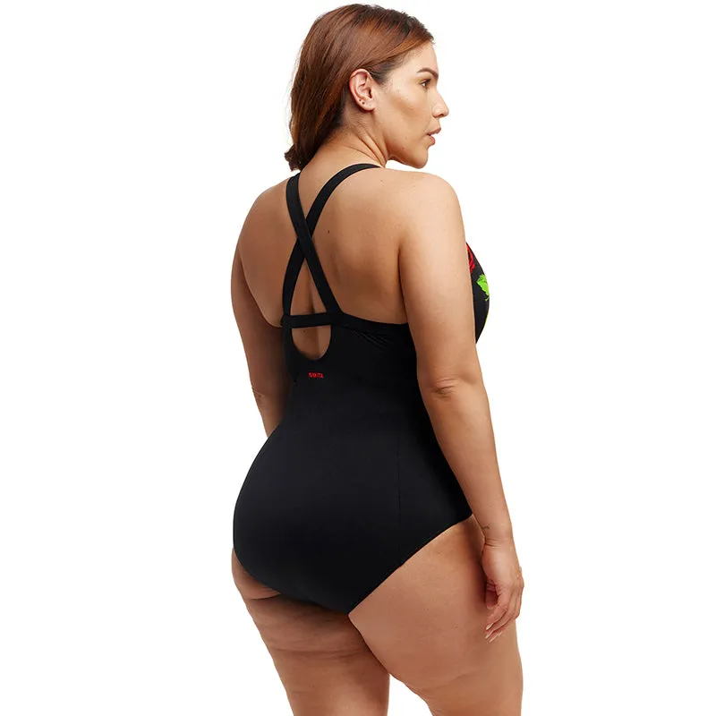 Funkita - Black Rose - Ladies Brace Me Back One Piece