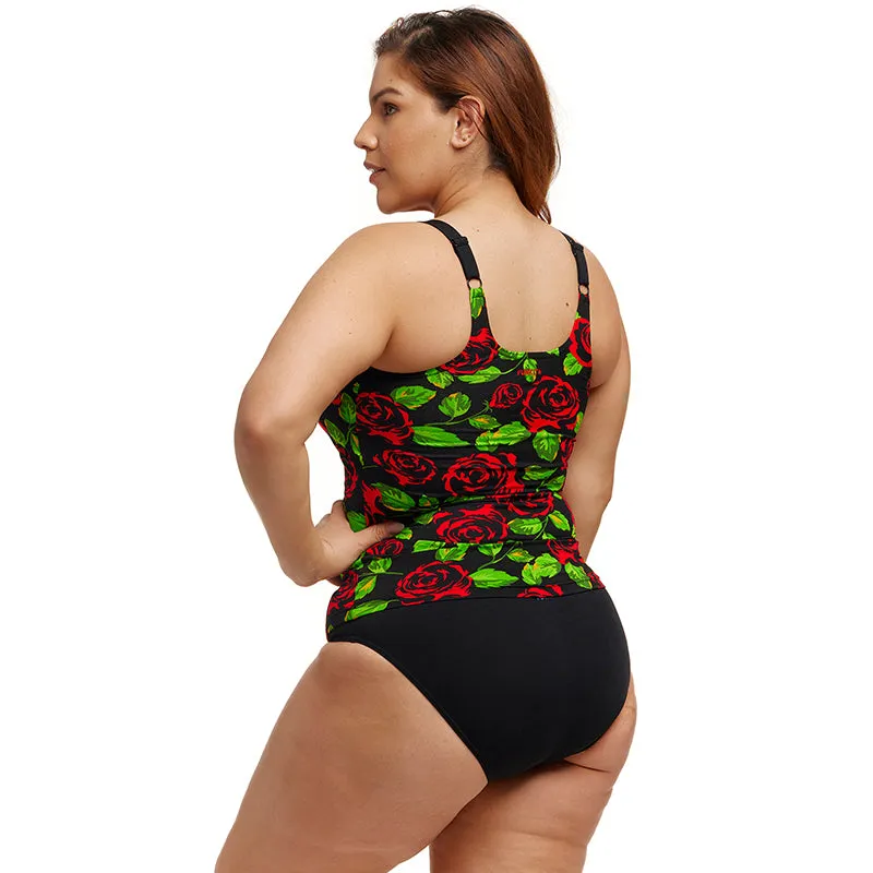 Funkita - Black Rose - Ladies Scoop Neck Tankini Top