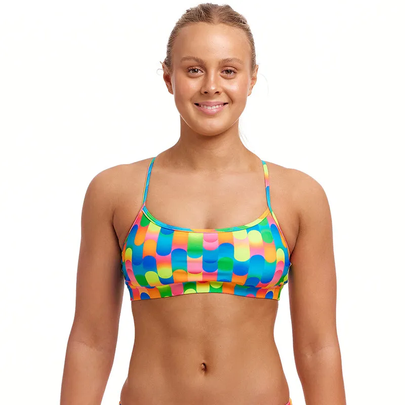 Funkita - Blocked Dotty - Ladies Eco Swim Crop Top