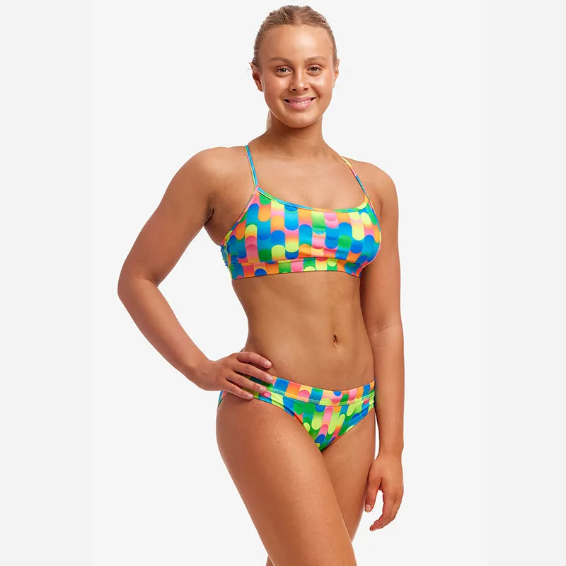 Funkita - Blocked Dotty - Ladies Eco Swim Crop Top