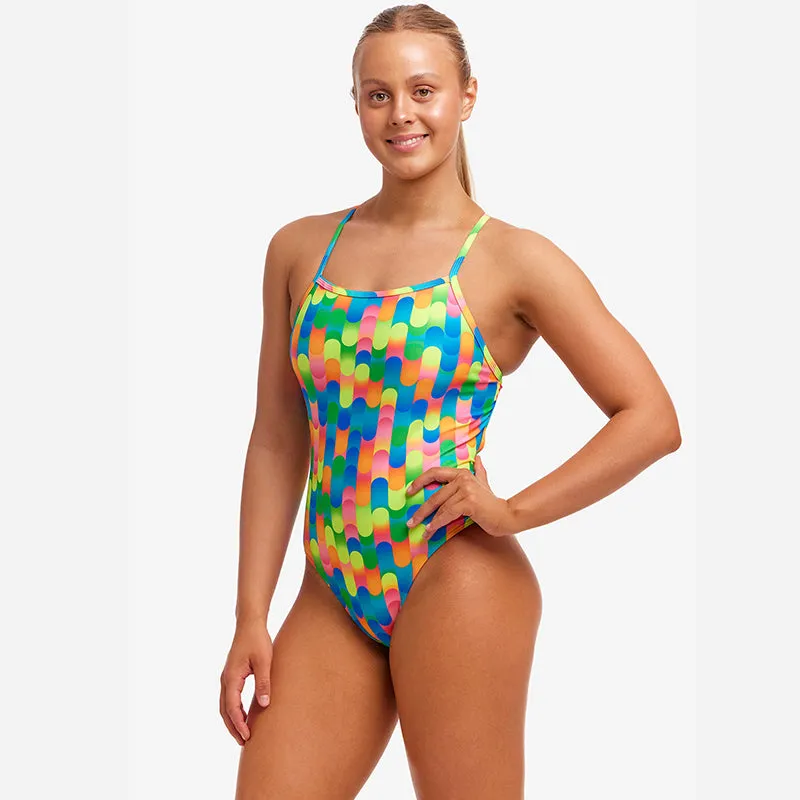 Funkita - Blocked Dotty - Ladies Eco Tie Me Tight One Piece