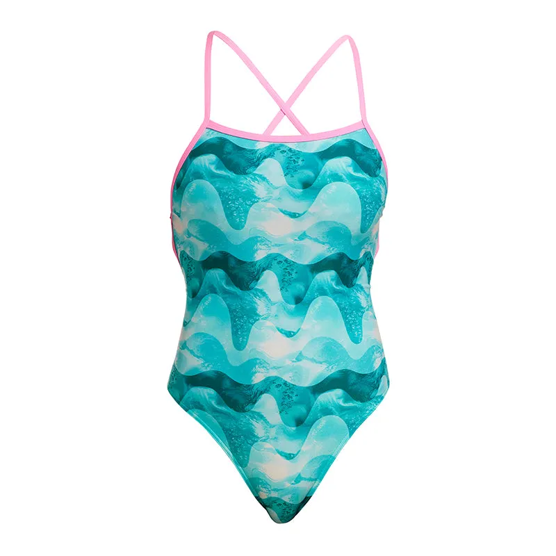 Funkita - Teal Wave - Ladies Eco Strapped In One Piece