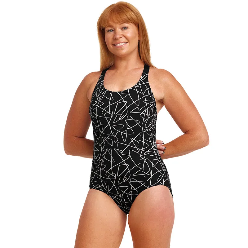 Funkita - Texta Mess - Ladies Brace Me Back One Piece