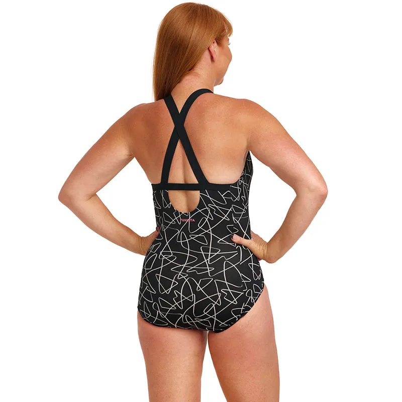 Funkita - Texta Mess - Ladies Brace Me Back One Piece