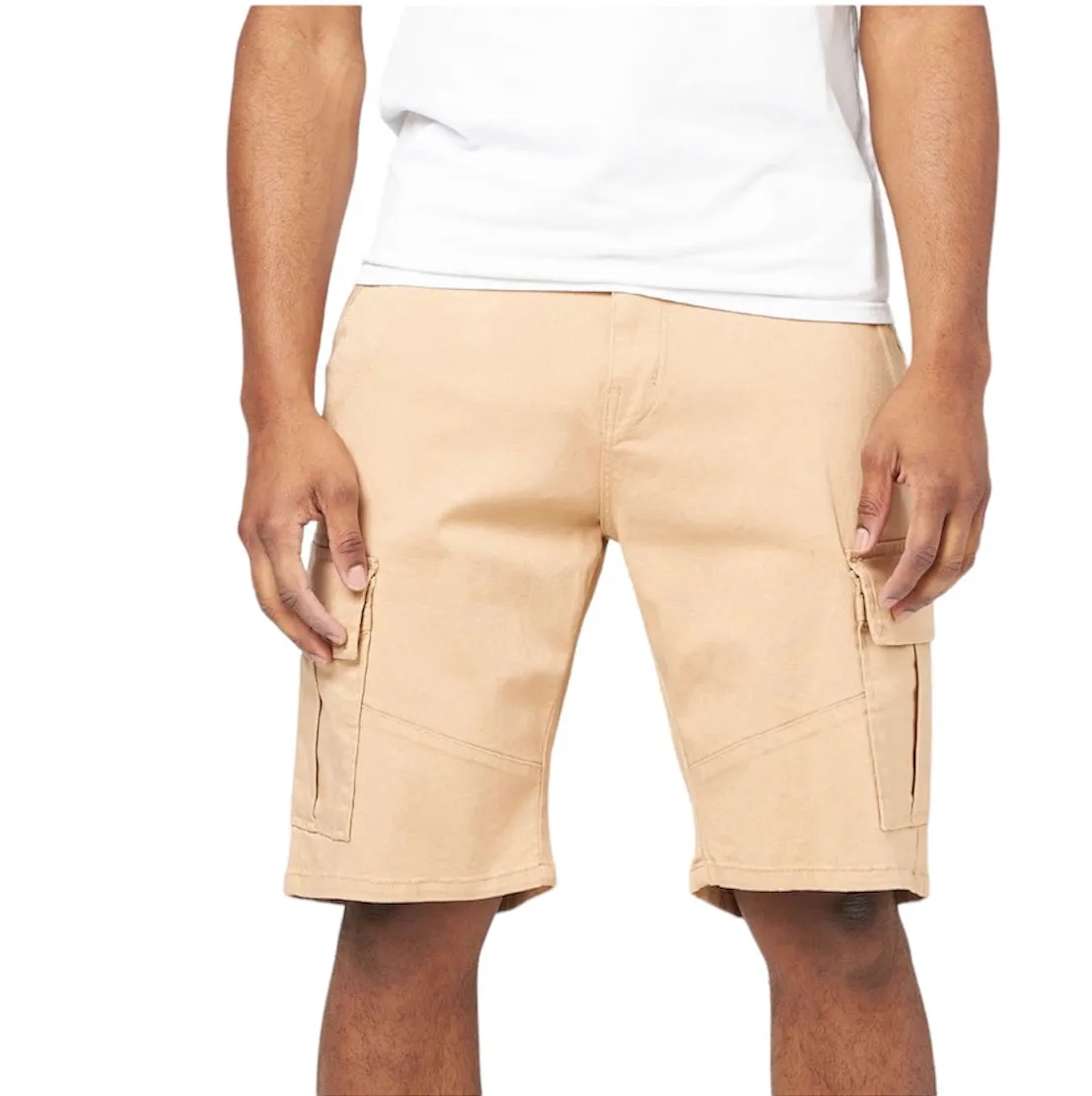 FWRD MEN'S BLASTED CARGO TWILL KHAKI SHORTS