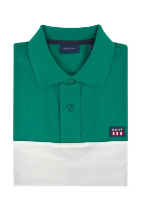 Gant Blocked SS Pique Polo Lush Green