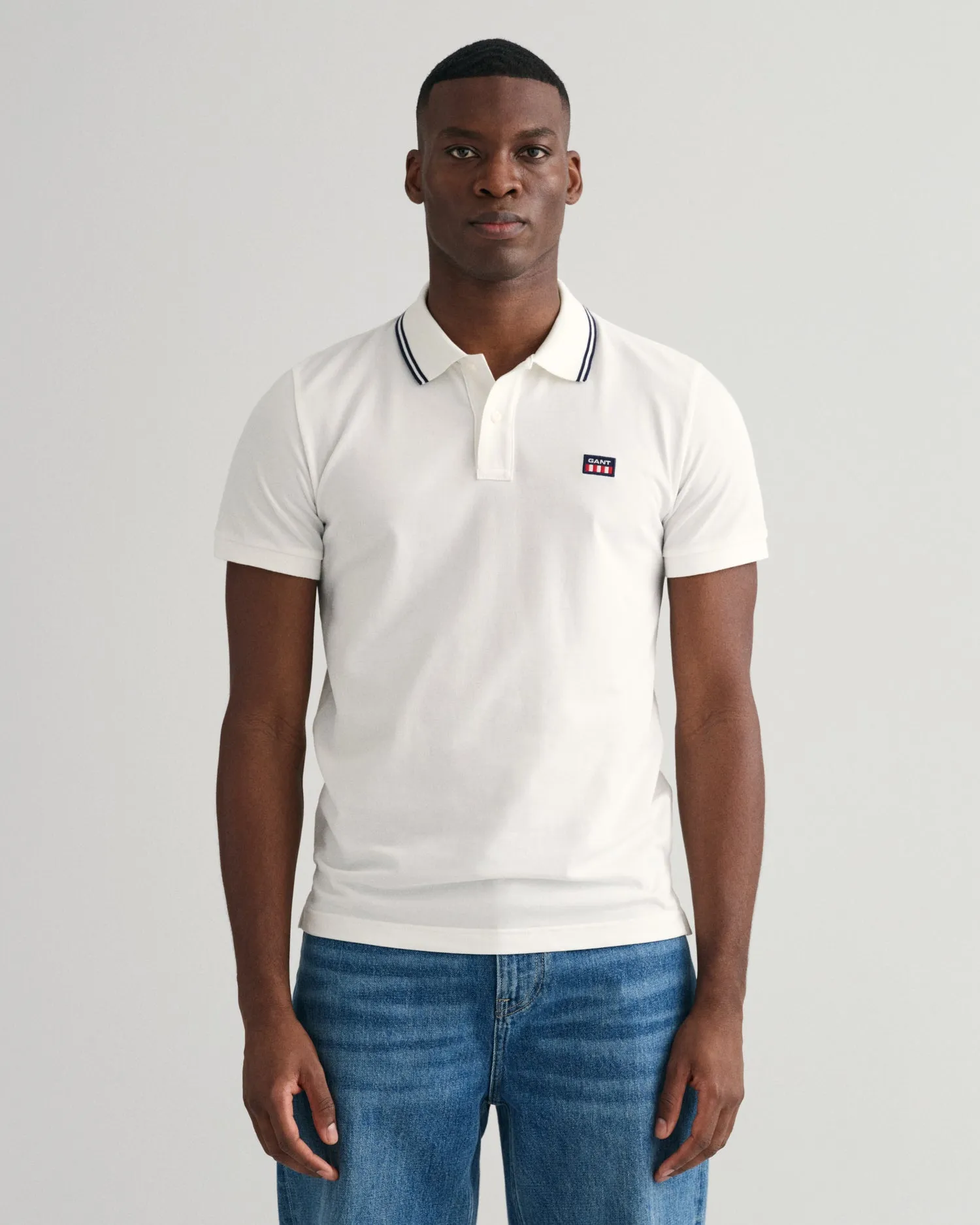 Gant Contrast Coll. SS Pique Polo Eggshell