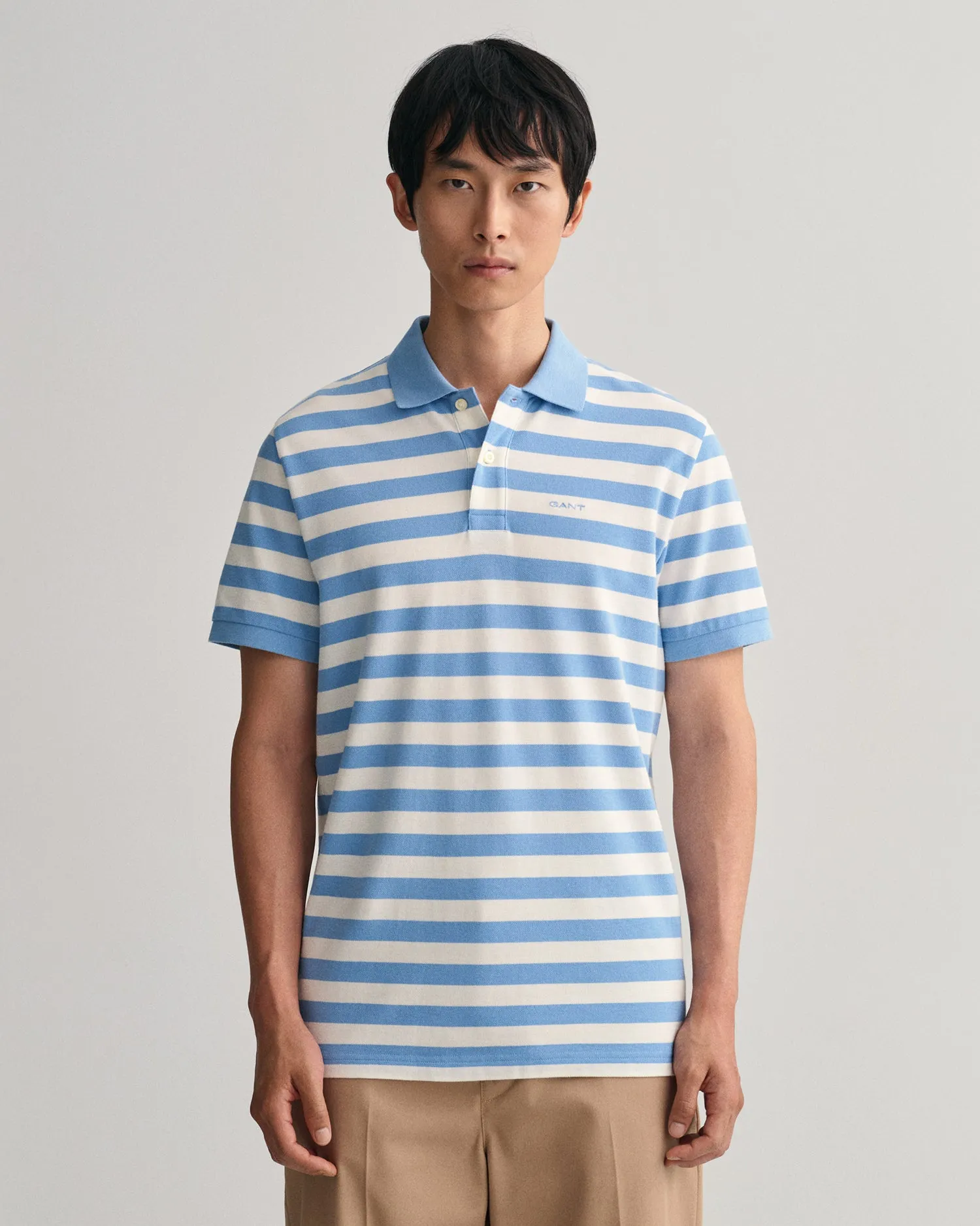 Gant Multi Stripe SS Pique Polo Gentle Blue