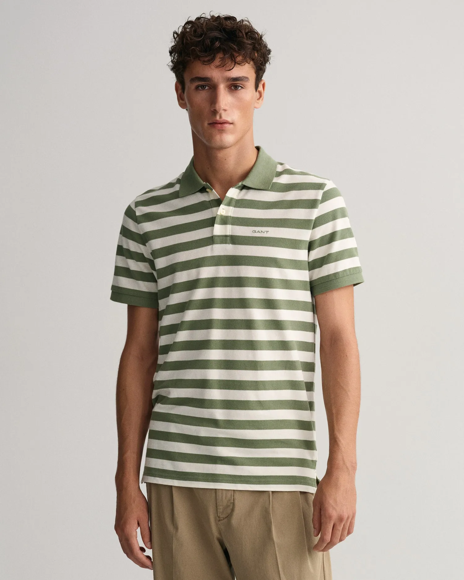 Gant Multi Stripe SS Pique Polo Kal. Green