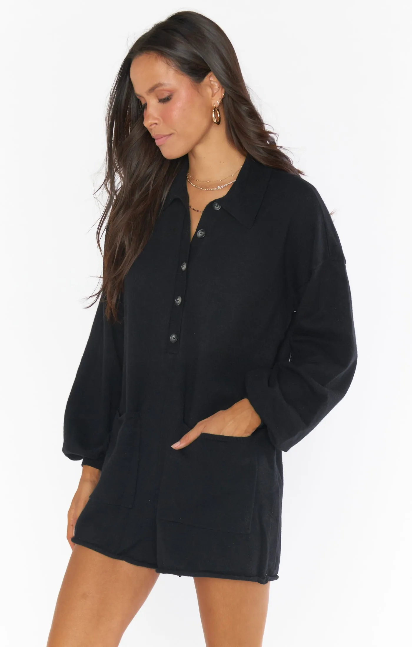 Gianni Romper ~ Black Knit