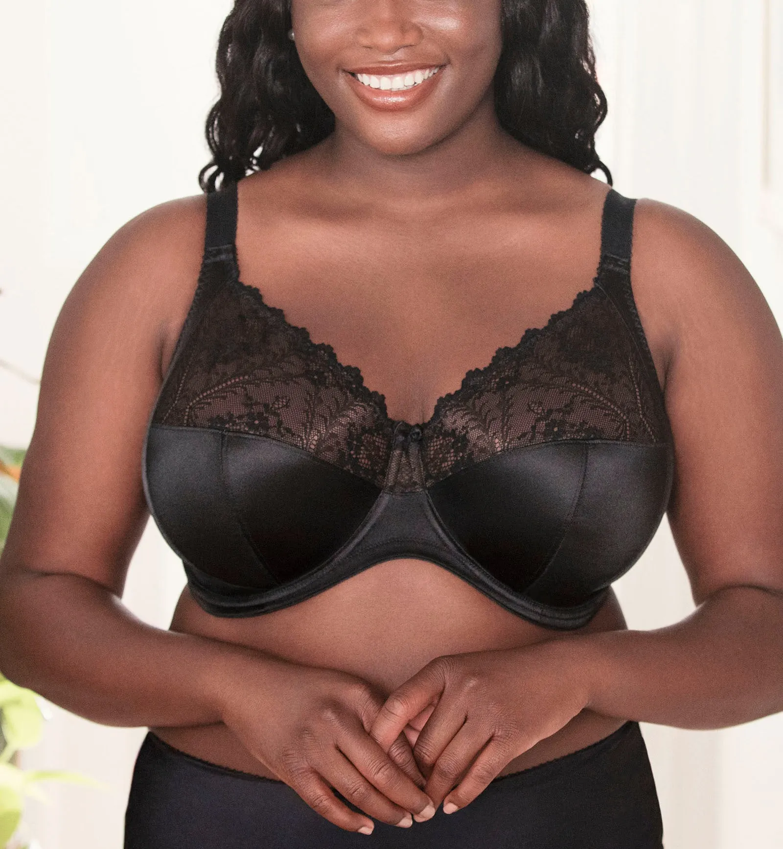 Goddess Cassie Lace Top Underwire Bra (700105) - Black