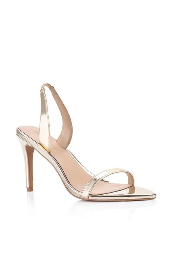 Gold High Heel Sandals