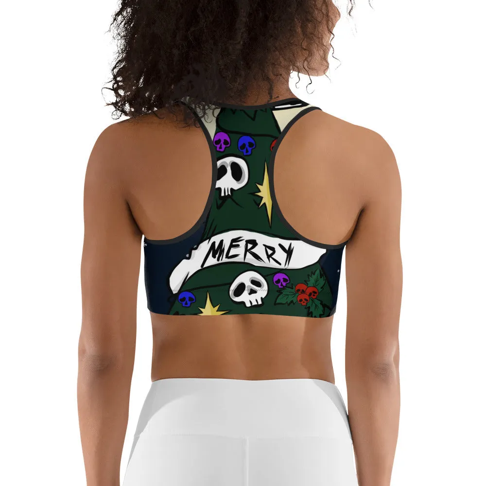 Goth Christmas Sports Bra