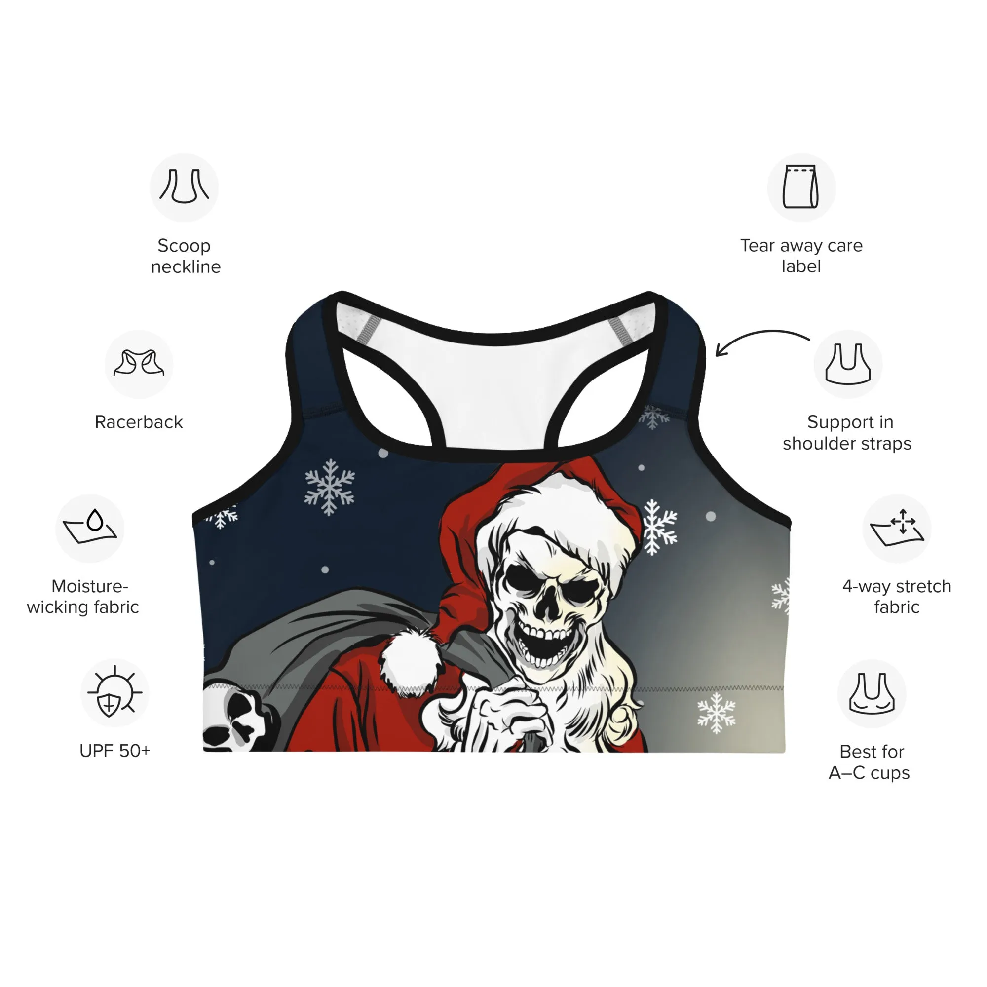 Goth Christmas Sports Bra