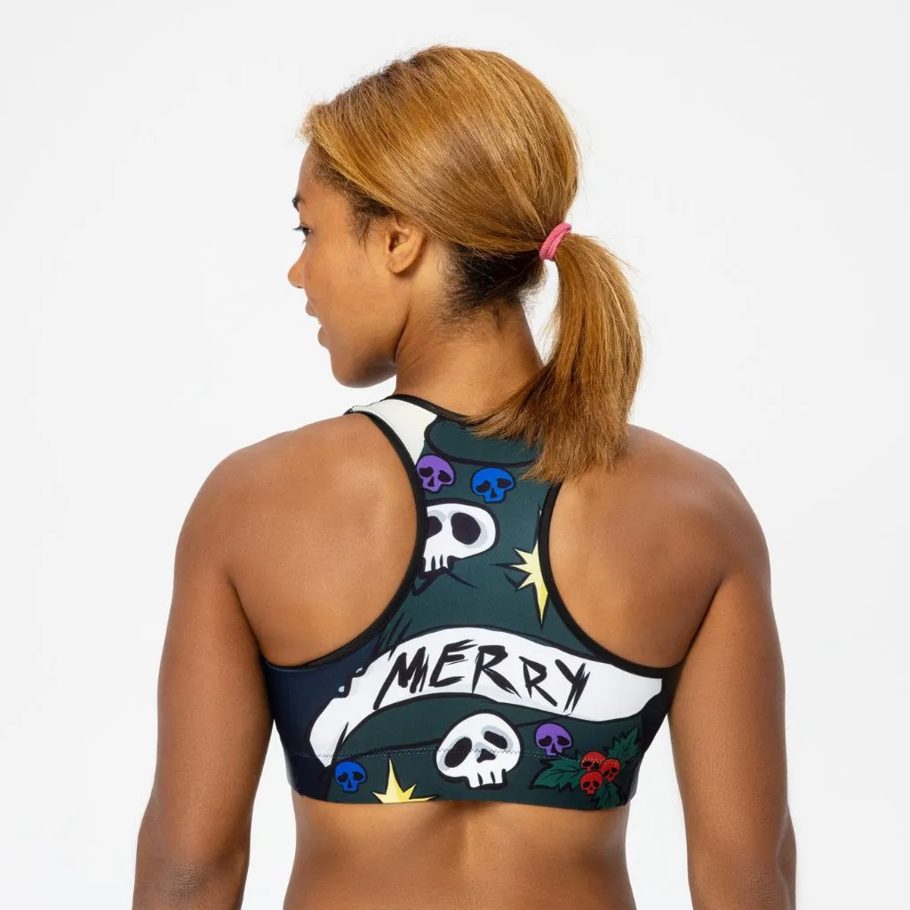 Goth Christmas Sports Bra