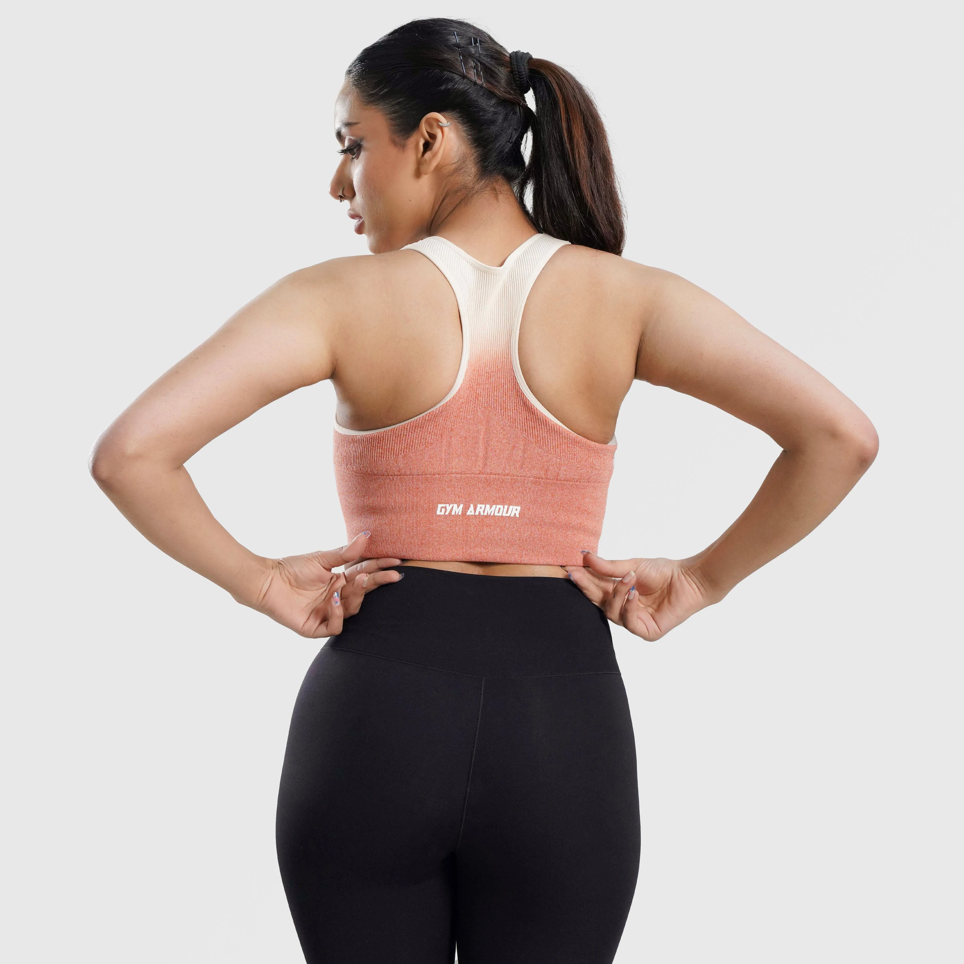 Gradient Seamless Sports Bra (Orange)