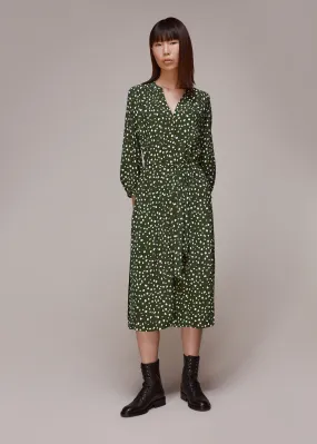 Green Livi Wild Leopard Midi Dress