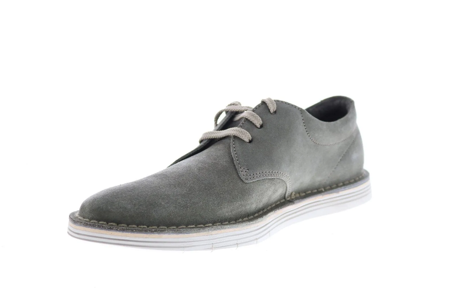 Green Suede Plain Toe Oxfords