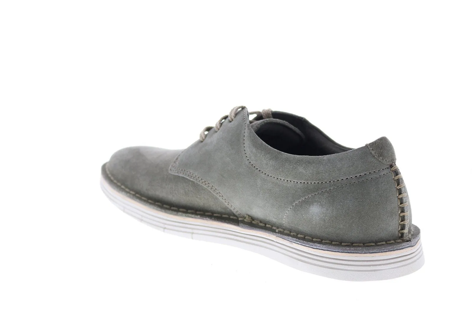 Green Suede Plain Toe Oxfords