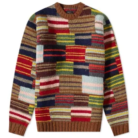 Hand Knit Striped Crew Sweater