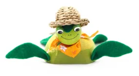 Handmade Wooden Jumpie Turtle with Hat